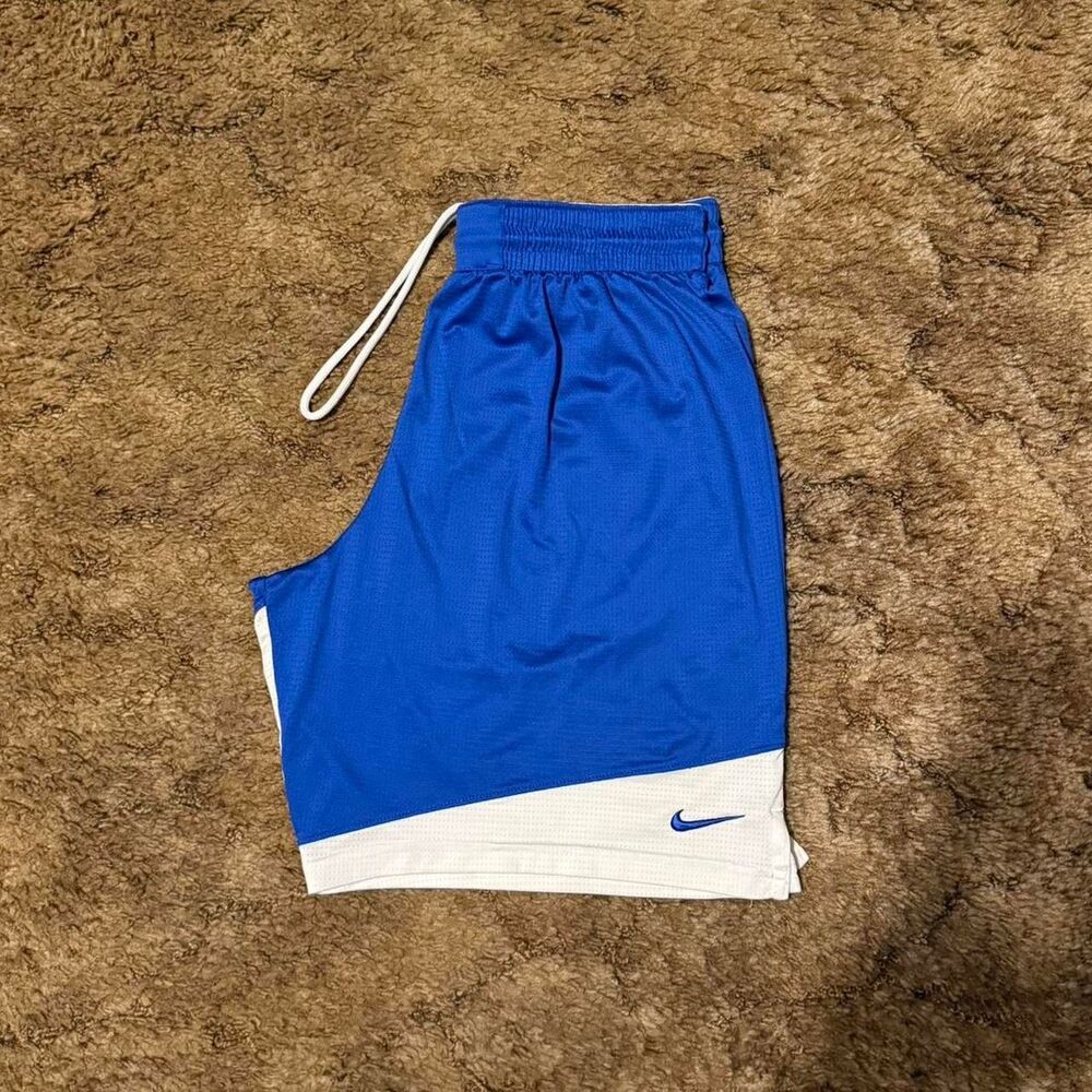 Nike Dri Fit Shorts Blue White Large